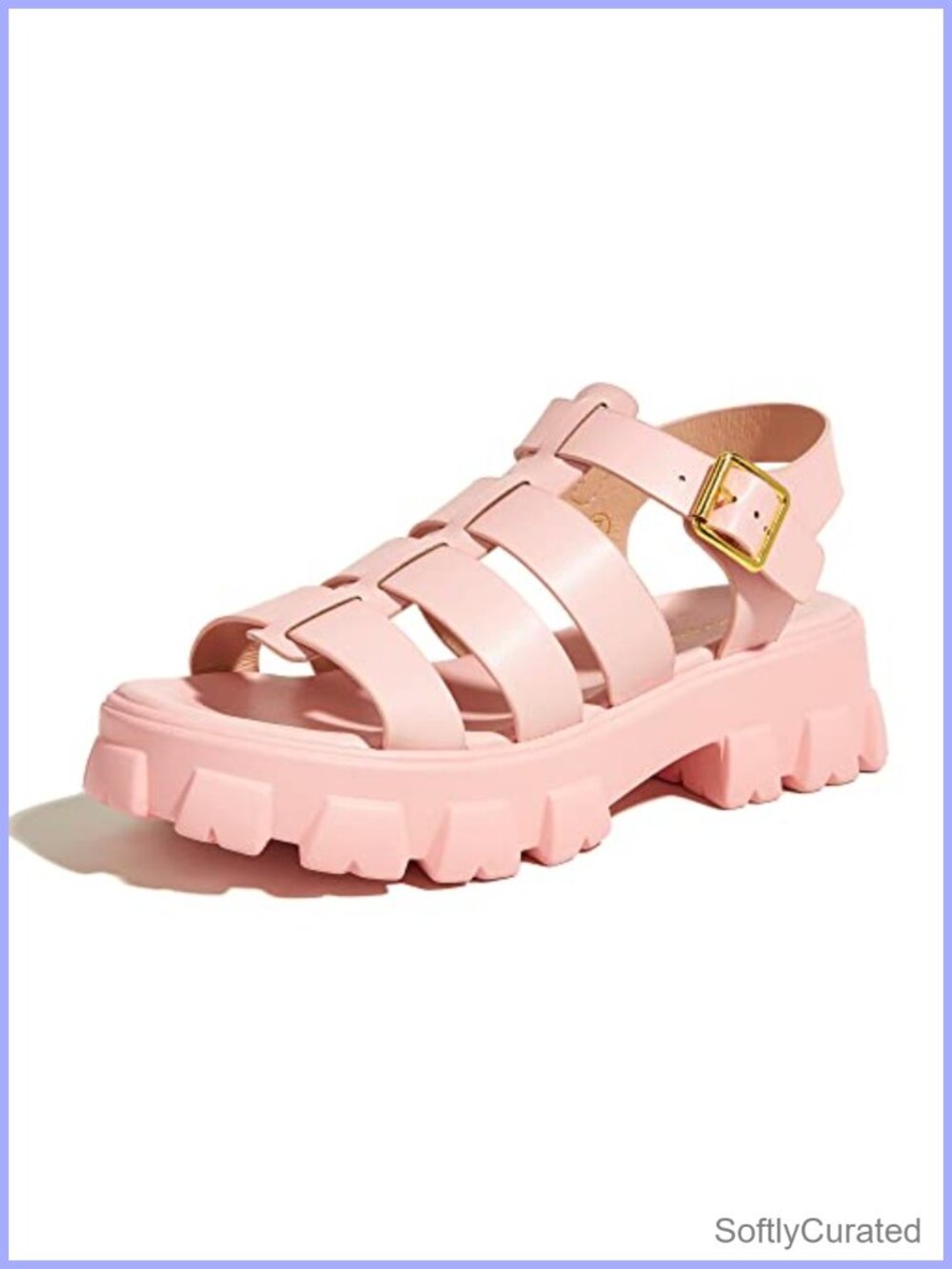 Women's Platform Wedge Sandals Open Toe Adjustable Ankle Strap Chunky Heel Faux